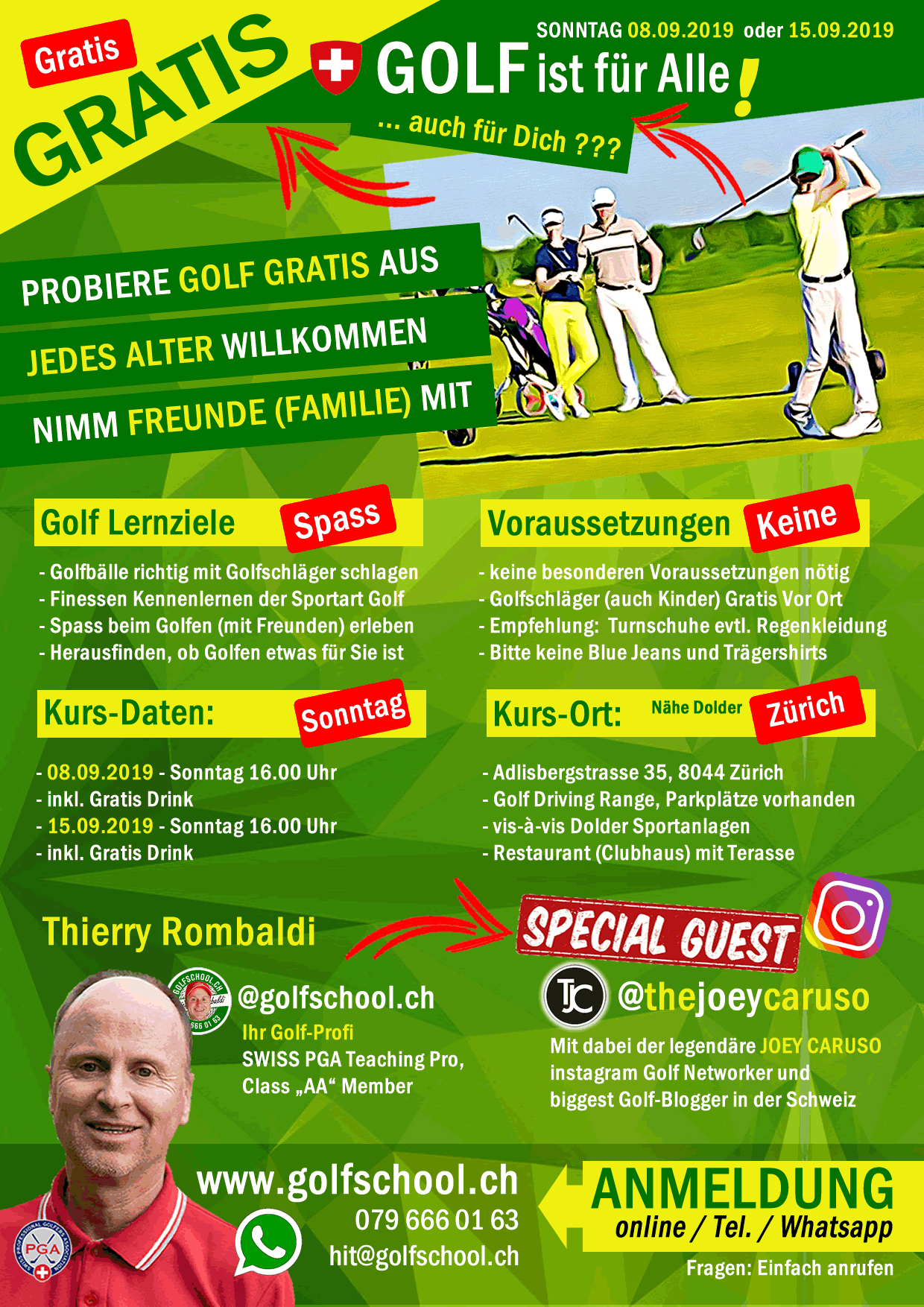 Gratis-Golf-Schnupperkurs-Event-Zuerich-Golfschool-Free-Golf-Unterricht-Golfschule-Thierry-Rombaldi-Dolder-Adlisberg